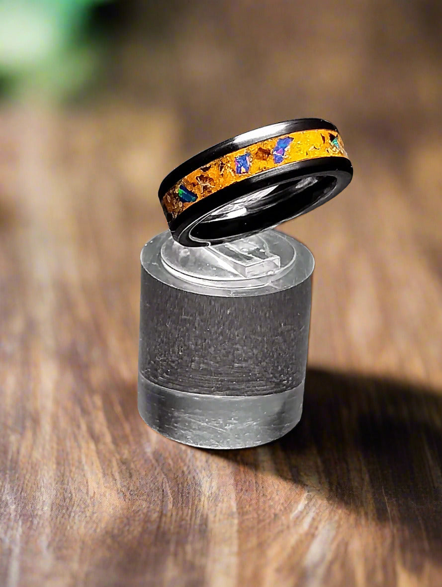 1/1 BLACK CERAMIC INLAY RING SIZE 5